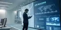 Persona en una oficina analizando enlaces y estadísticas de backlinks